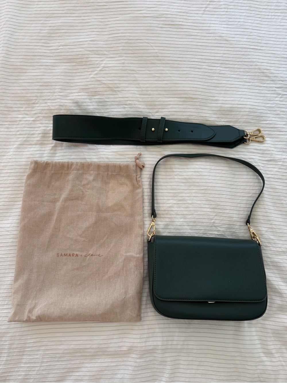 Samara x Claire Crossbody Bag – Emerald | Apple Leather | Authentic